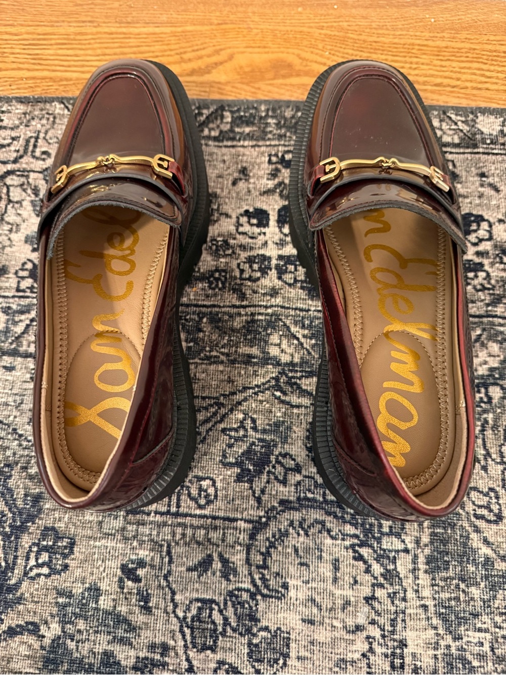 Sam Edelman Women’s 9 Lea Burgundy Lug Sole Platform Loafer - Picture 5 of 6